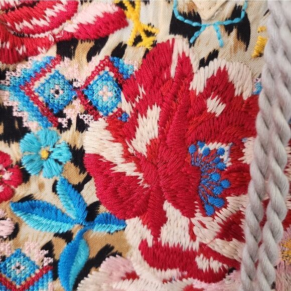 Impressions embroidery fan sleeve bohemian blouse - Picture 3 of 13